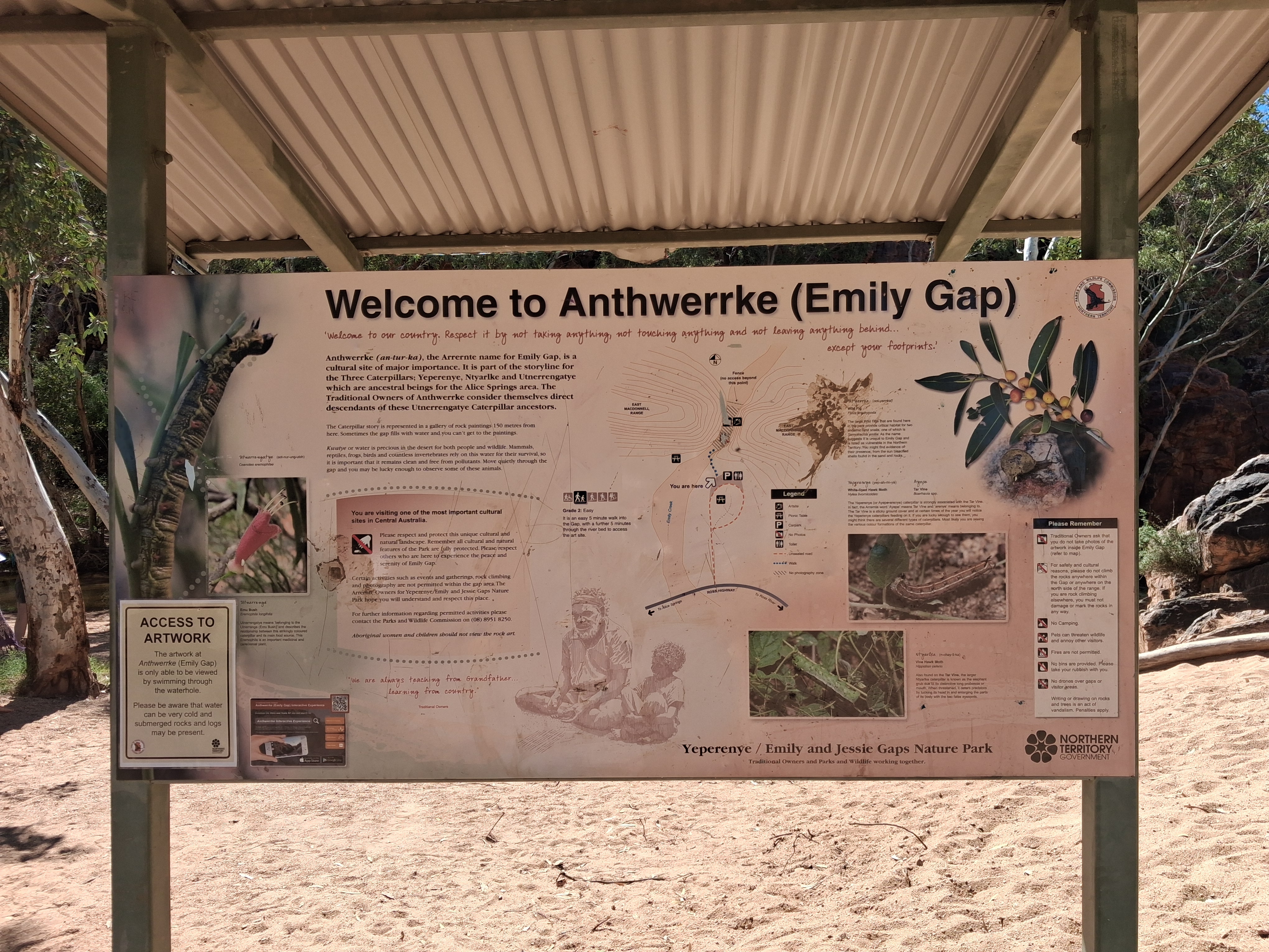 Sign at Emily Gap